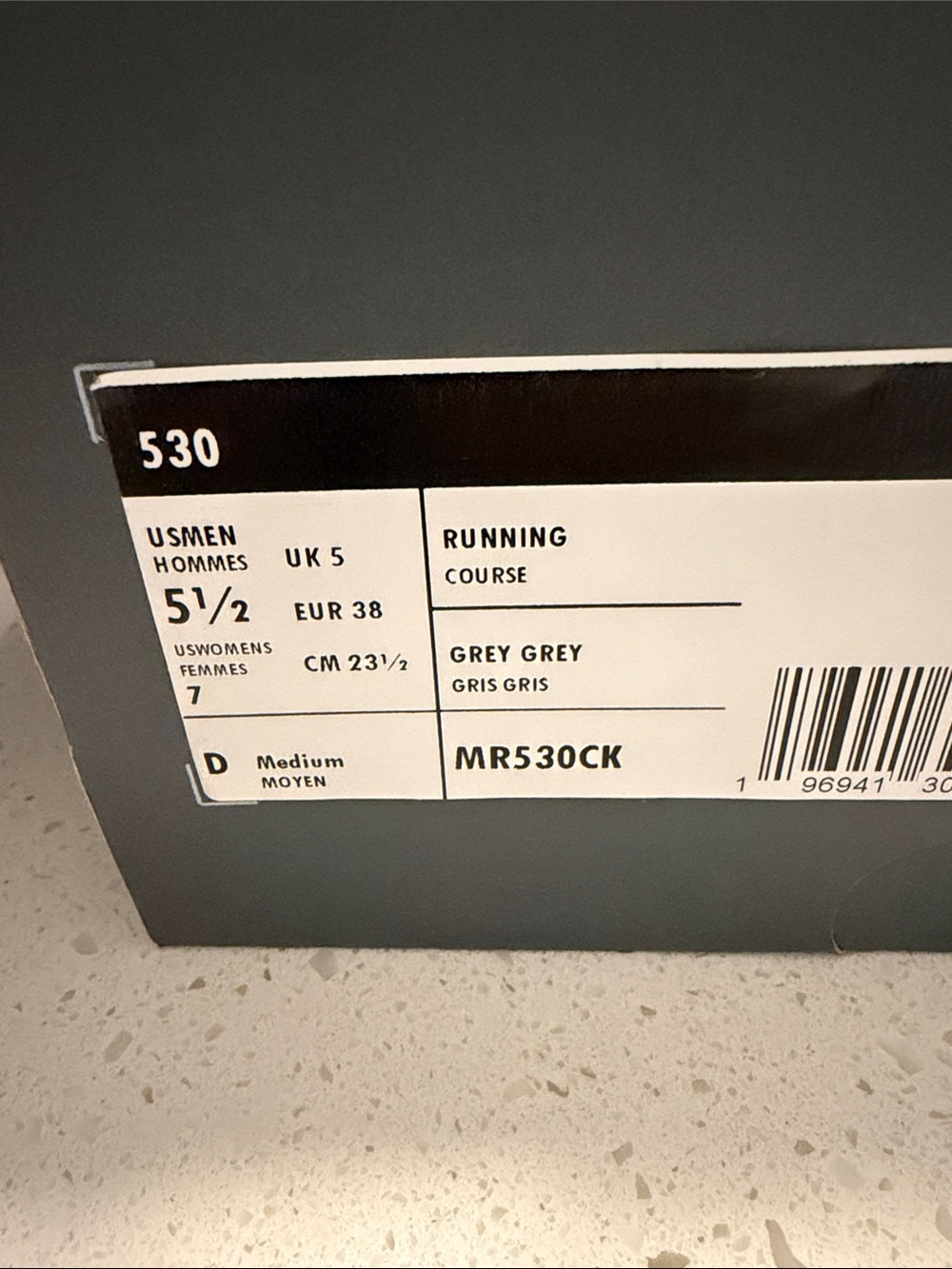 New Balance 530 Light Gray Athletic Running Shoes - Picture 4 of 4